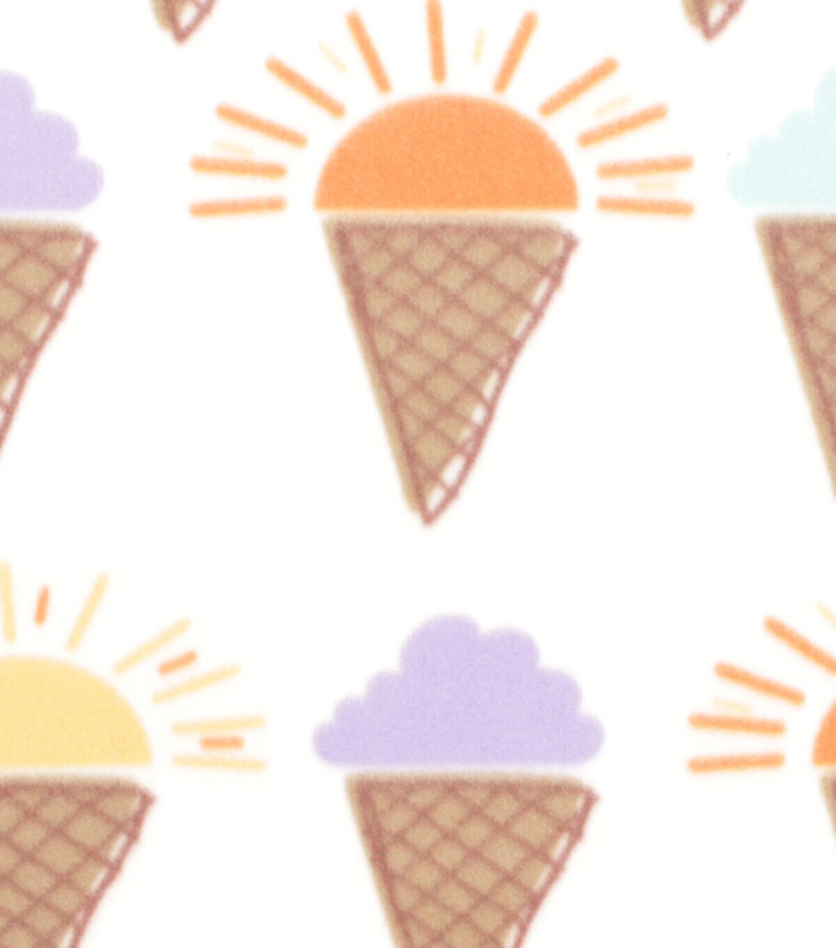 Sun Ice cream Blizzard Prints Fleece Fabric