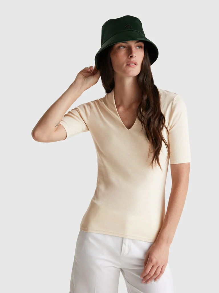 Slim fit t-shirt in long fiber cotton