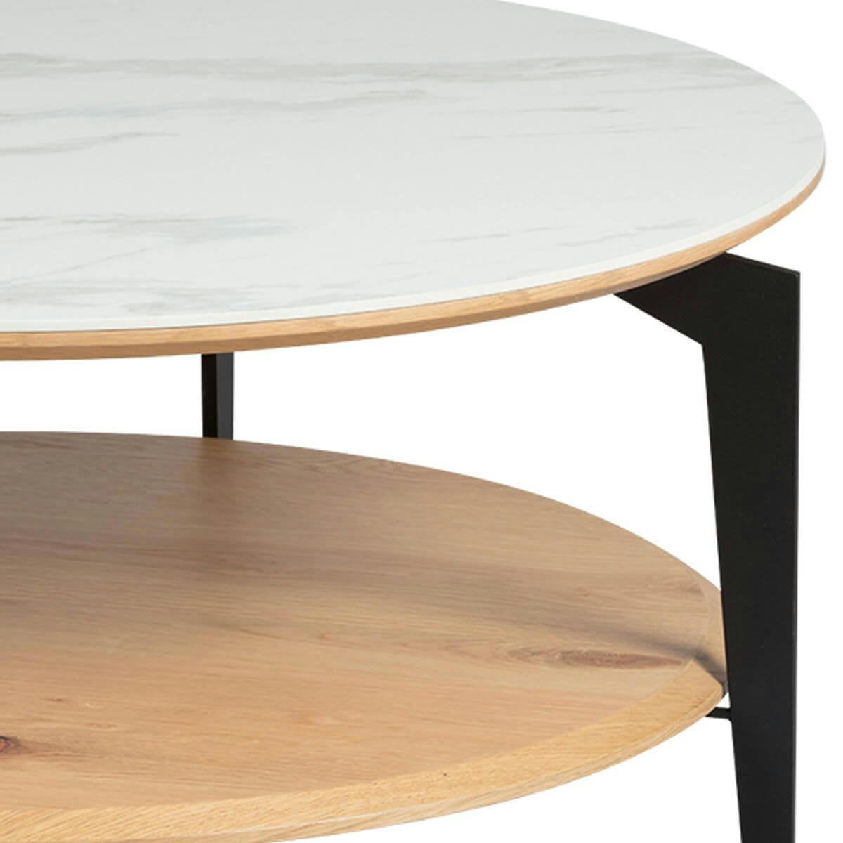 TASHA - Table  basse ronde métal et céramique