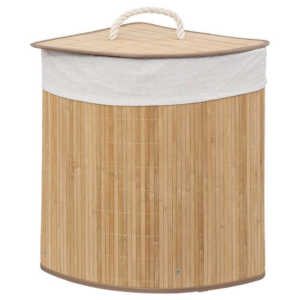 - Panier à linge 48L angle bambou