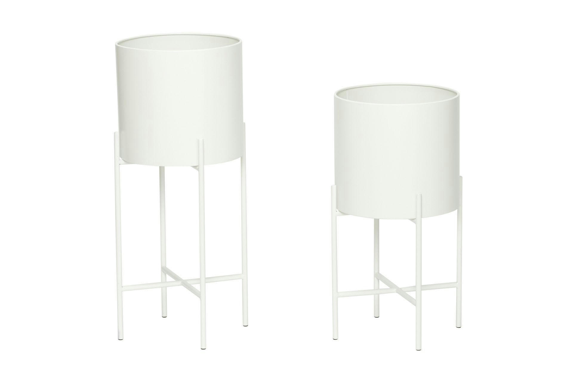 AIRY - Lot de 2 cache-pots en métal blanc H45