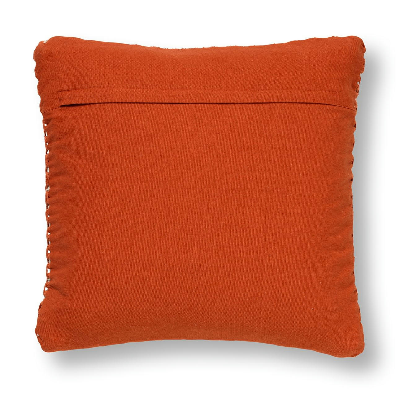 DENLEY - Coussin - orange doux 45x45 cm avec un motif à carreaux
