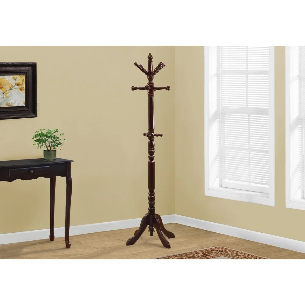 Coat Rack, Hall Tree, Free Standing, 11 Hooks, Entryway, 73 High, Bedroom, Wood, Transitional