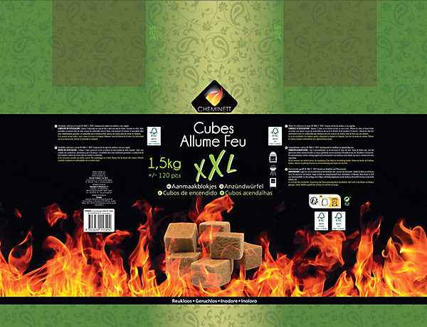 Cube allume-feu Pyrofeu XXL en sac de 1,5kg