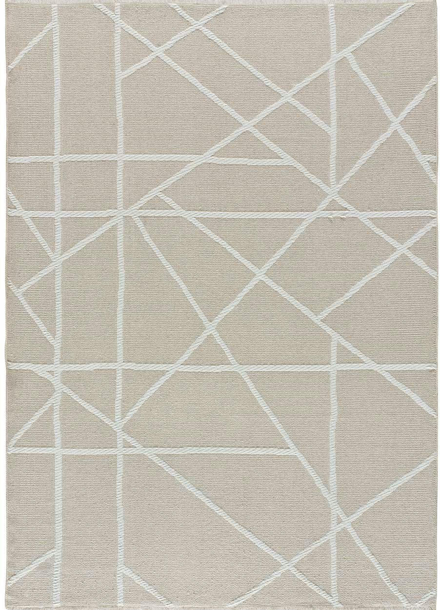 LUX - Tapis à motifs géométriques en relief crème, 80x150 cm