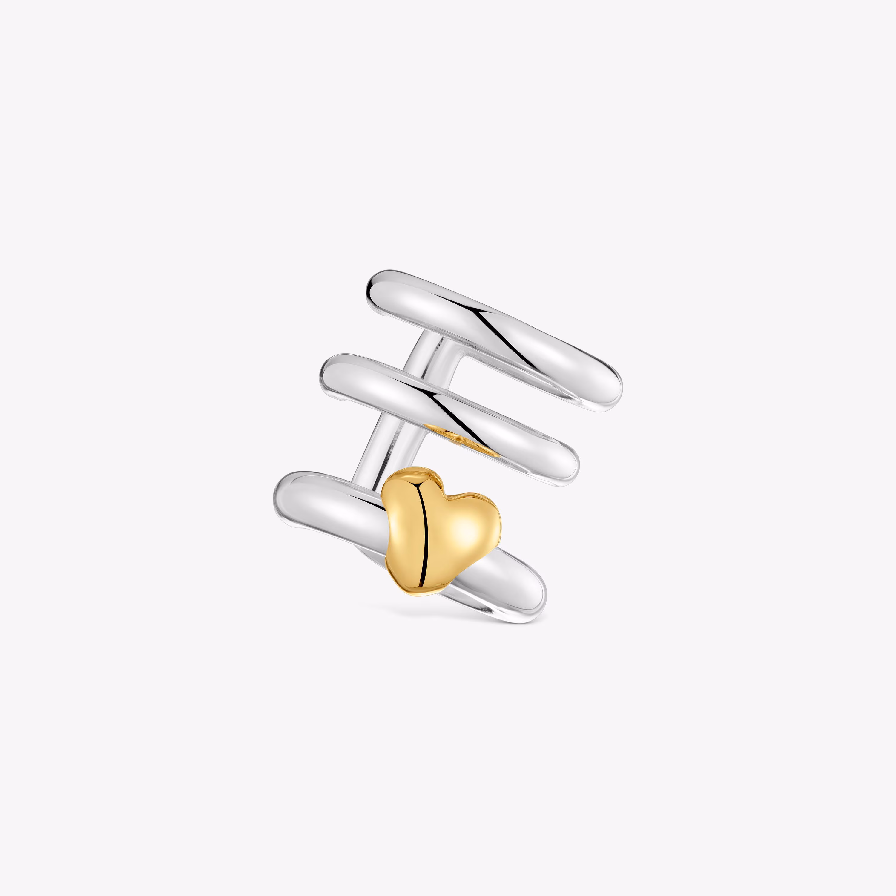 Earcuff triple aro bicolor motivo corazón TOUS Flechazo