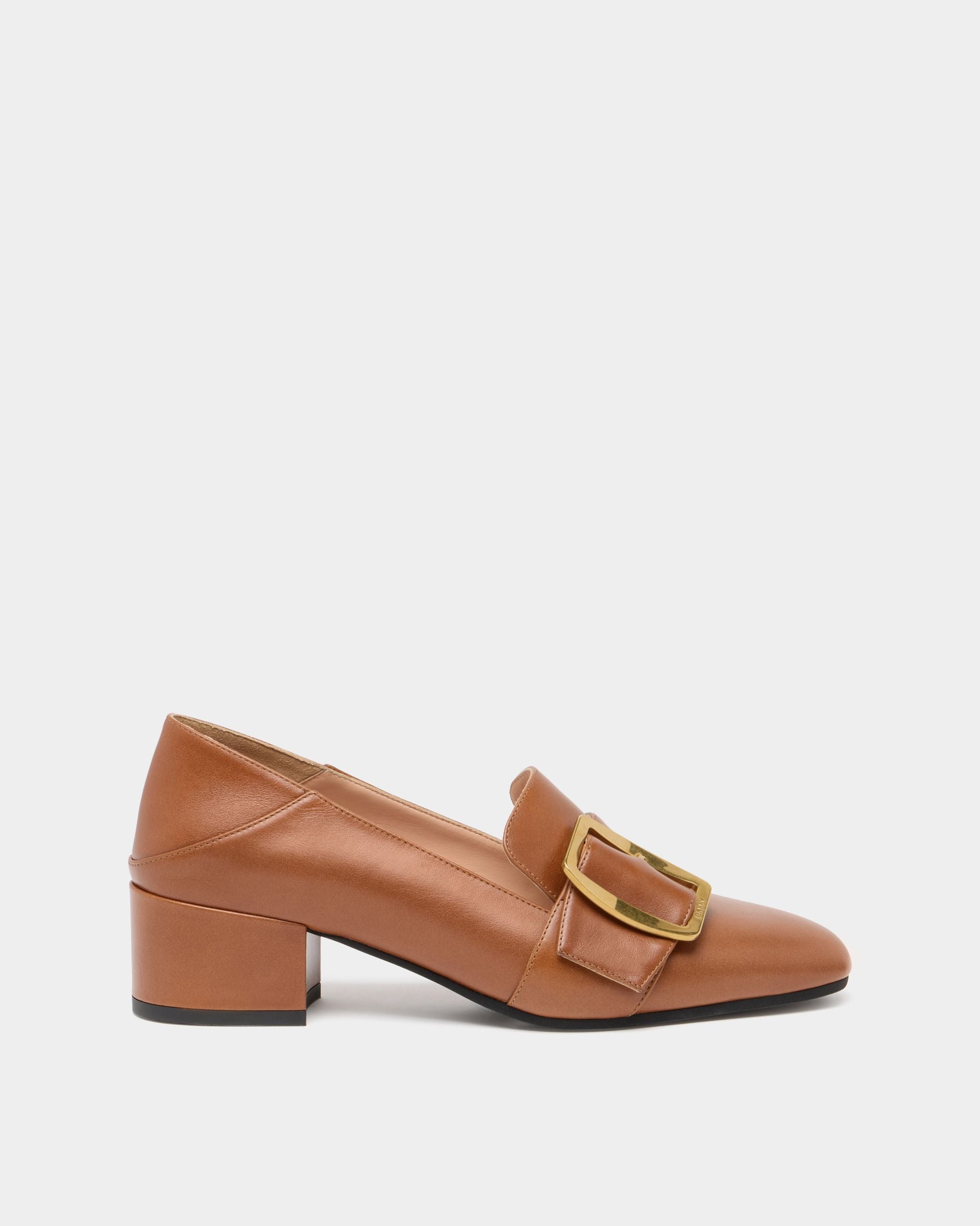 Bally Boucle Pumps aus bernsteinbraunem Leder