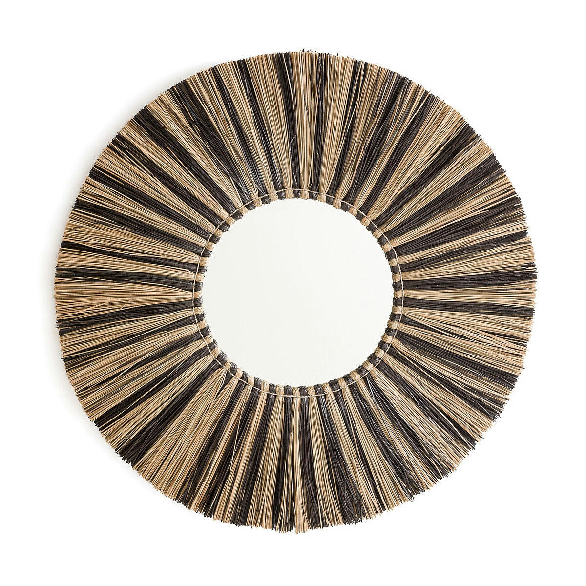 Miroir rond en mendong Ø 100 cm , Loully