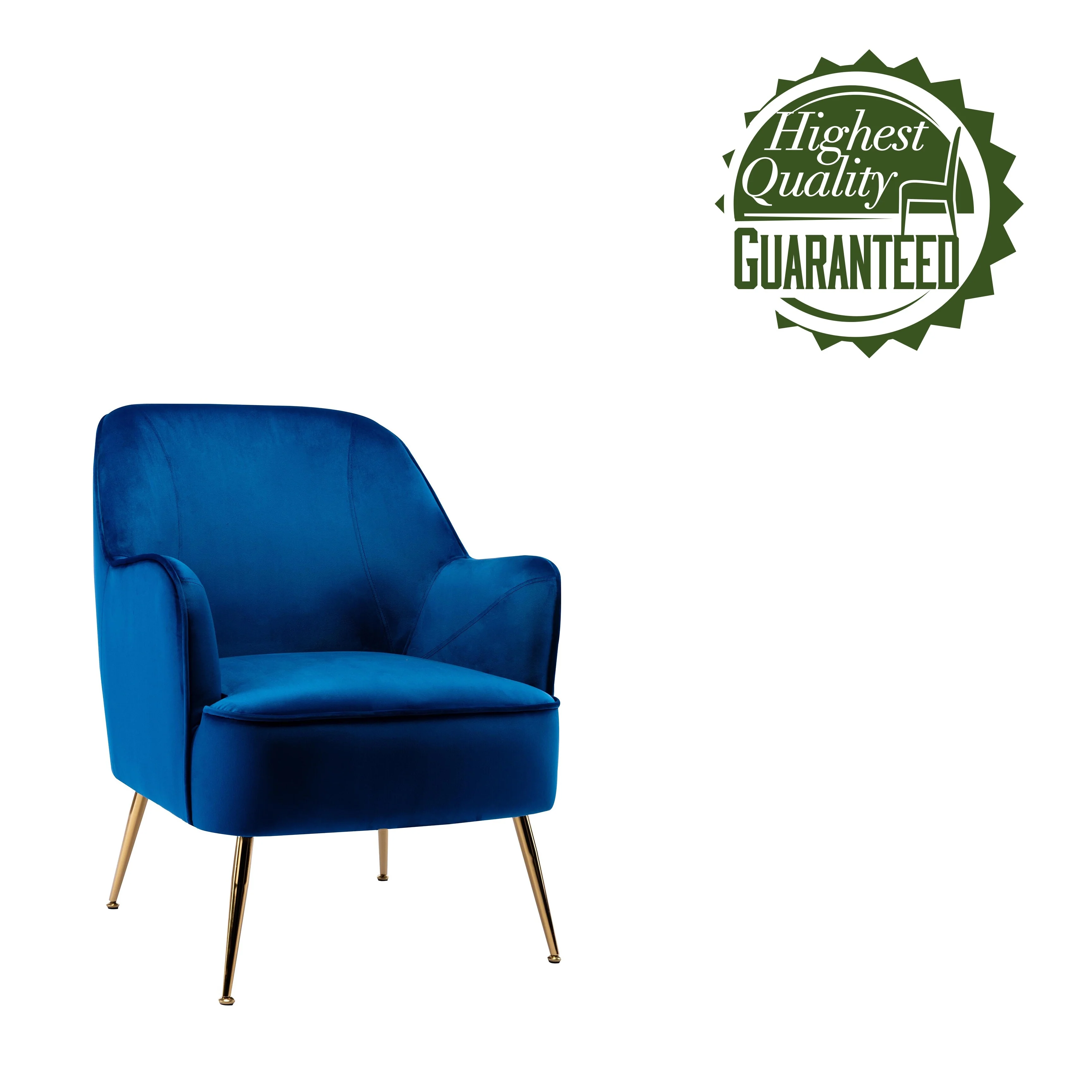 Porthos Home Adora Velvet Upholstered Accent Chair with Gold Chrome Legs