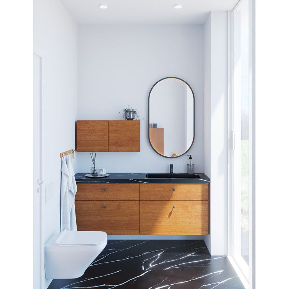 SPEIL SCANBAD MOON MED BELYSNING SVART 60CM