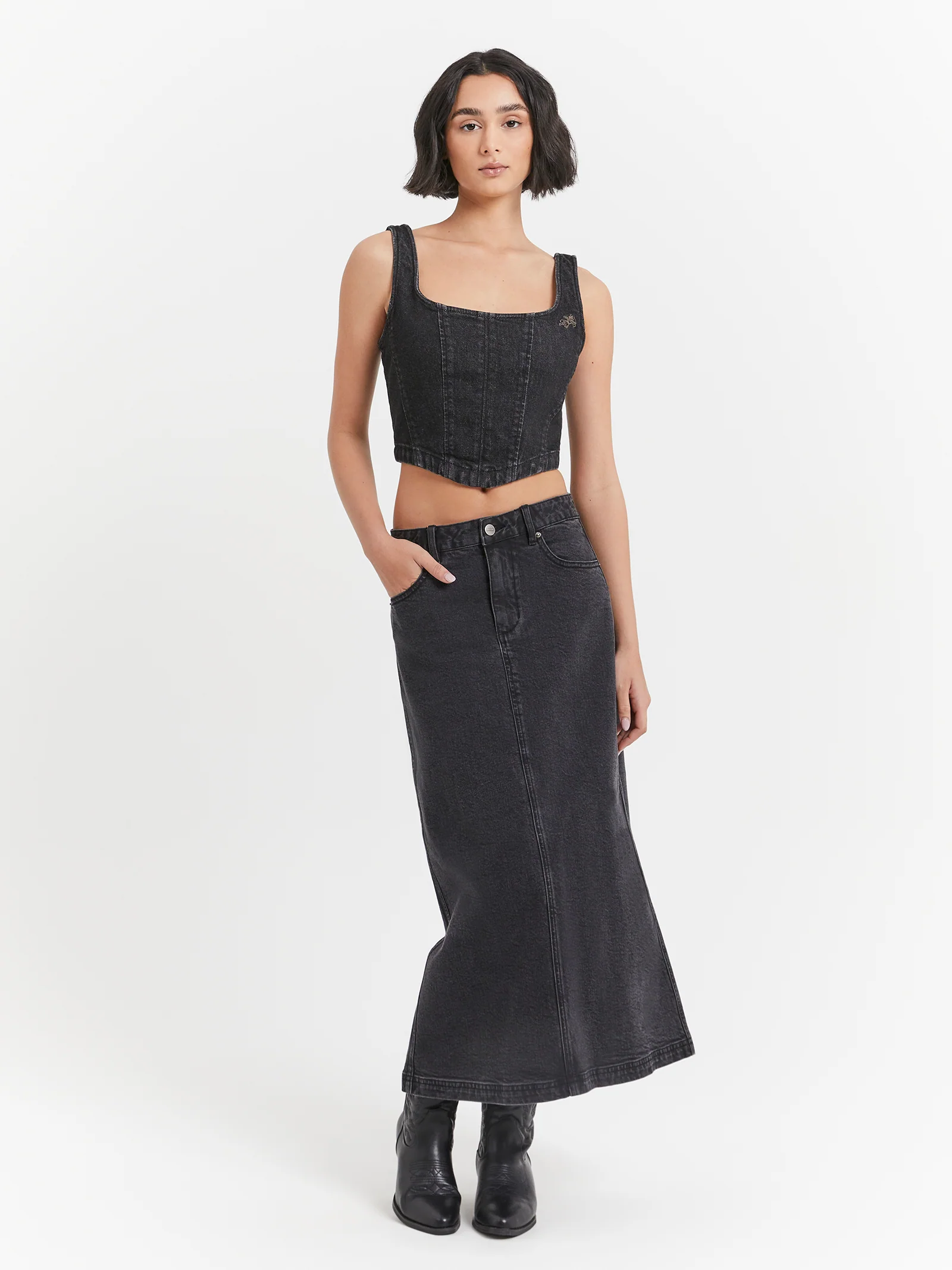 Mysteries Denim Corset Top