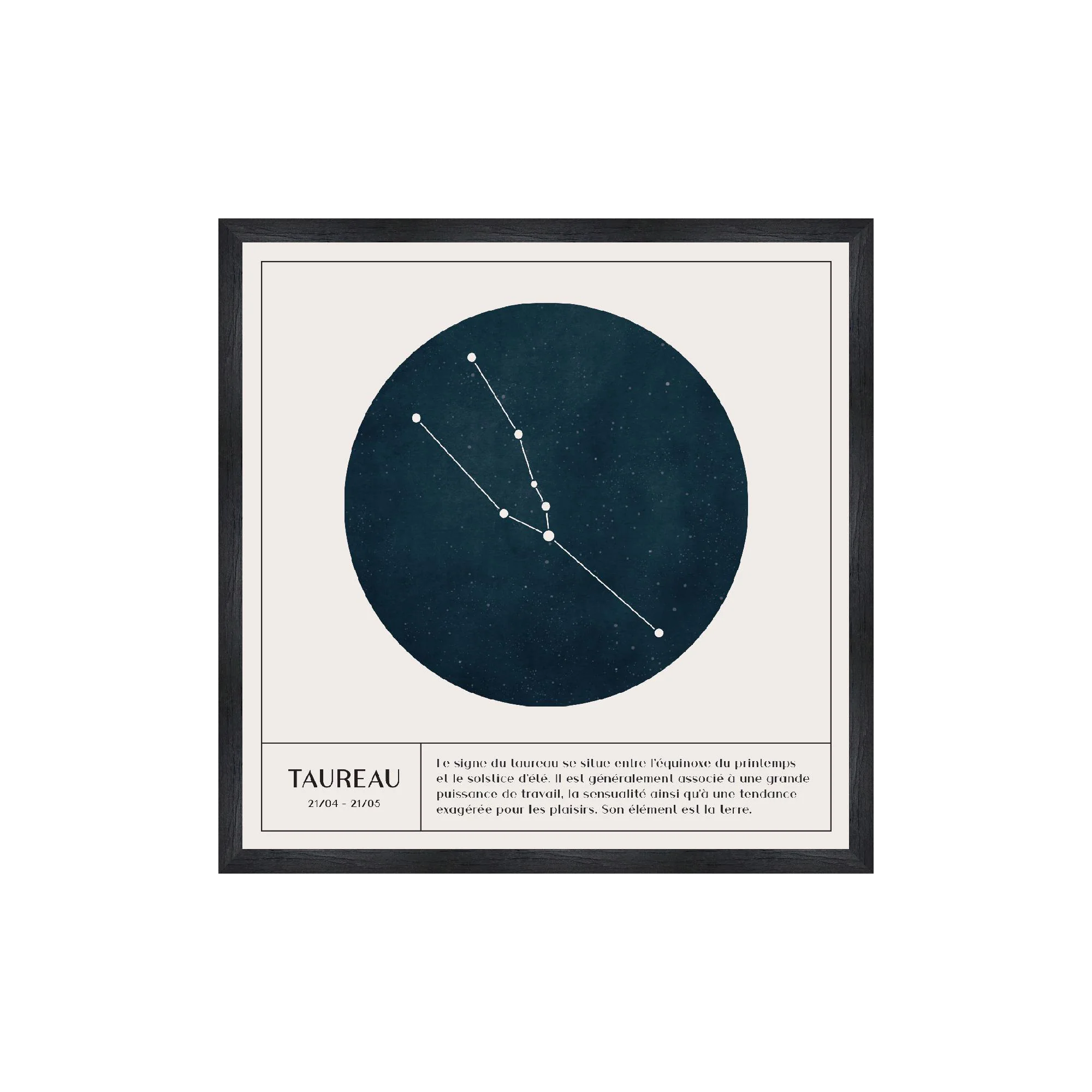 4MURS Tableau ASTRO TAUREAU coloris blanc