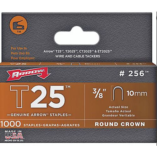Agrafe T25 10mm boîte de 1000 - ARROW - 256