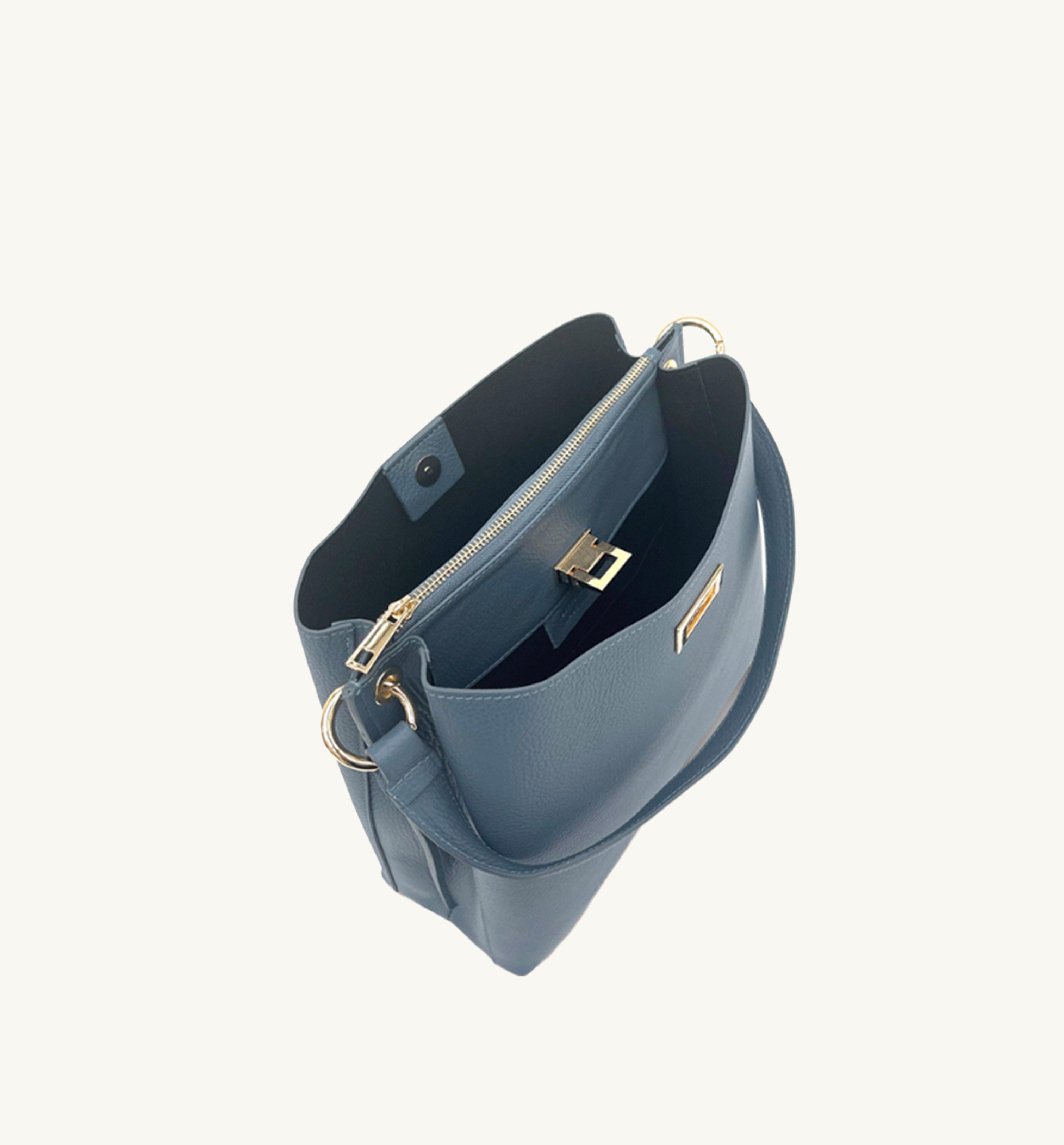 Apatchy London Denim Blue Leather Tote Bag