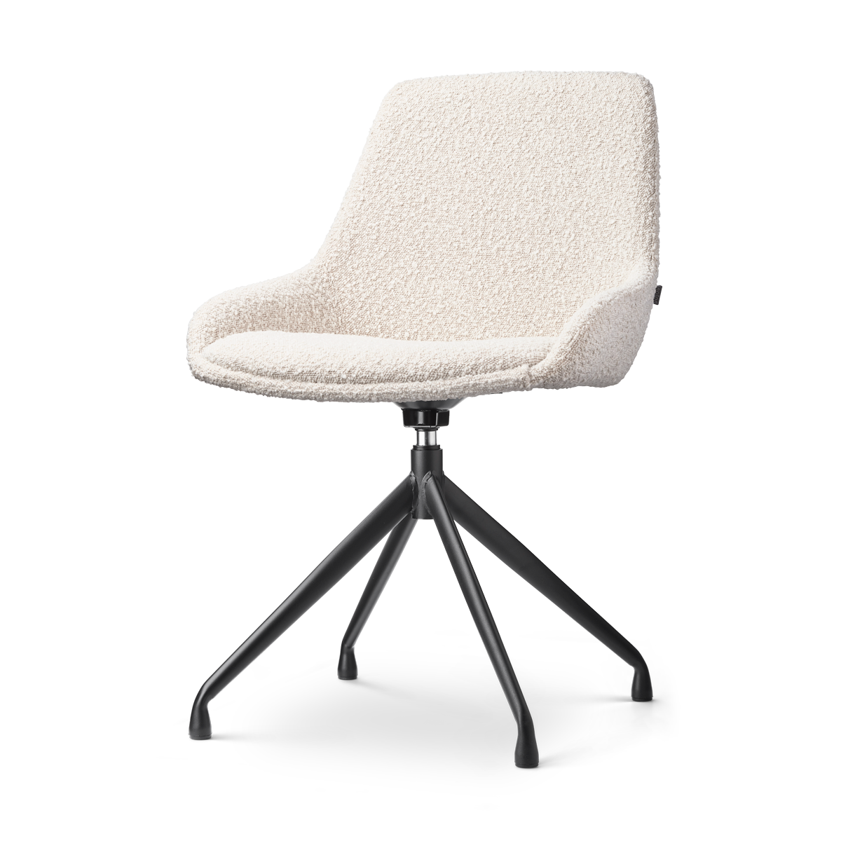 Nolon Nola-Isa Eetkamerstoel Bouclé Beige - Draaibaar Zwart Onderstel