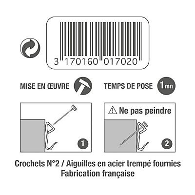 Crochet résine blanc n° 2 avec aiguilles vendu par 8 pièces