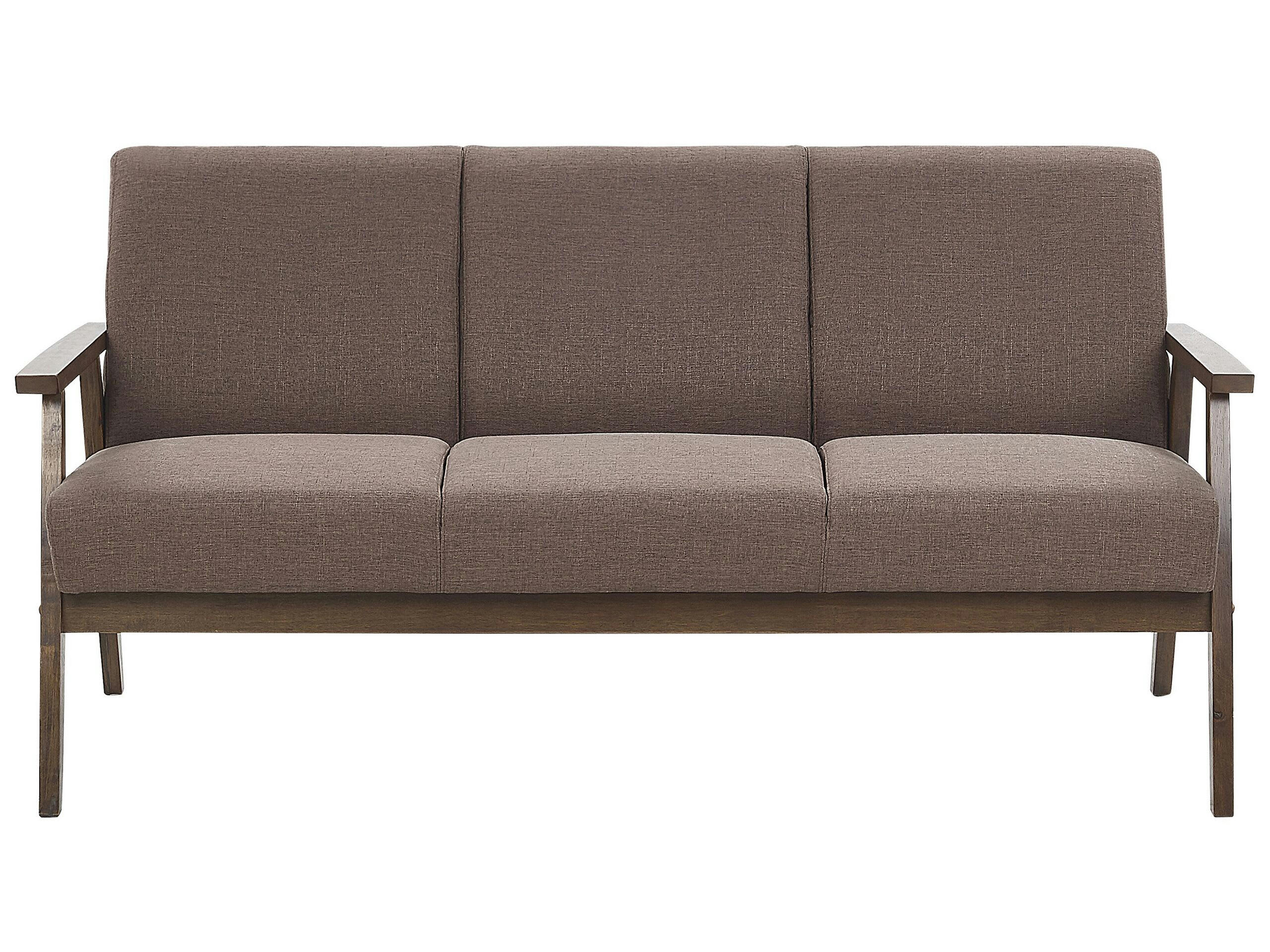 ASNES - Canapé 3 places 3 personnes en polyester marron