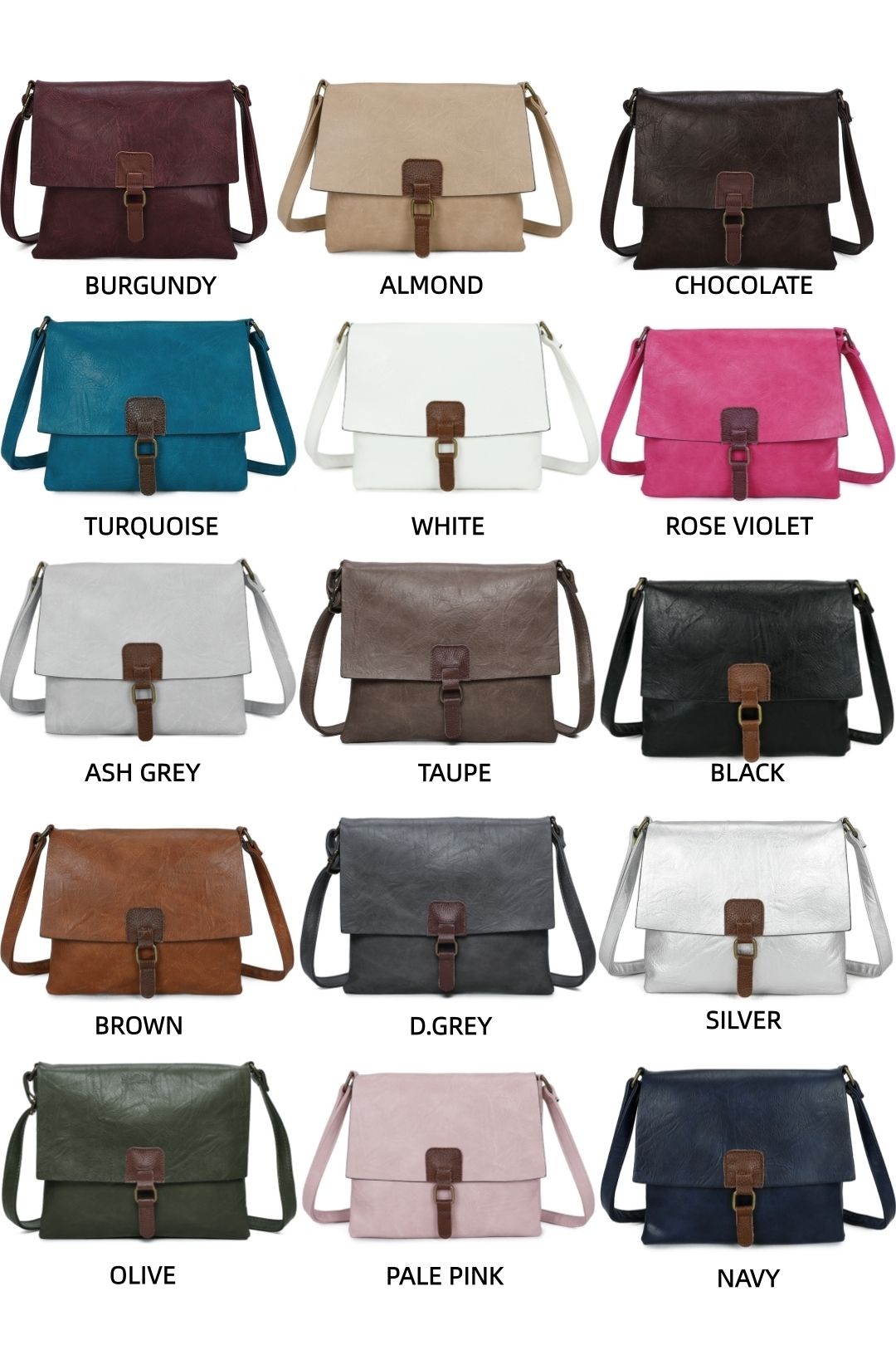 Fontanella Fashion The Maven Crossbody Shoulder Bag With Real Leather Magnet Fastening