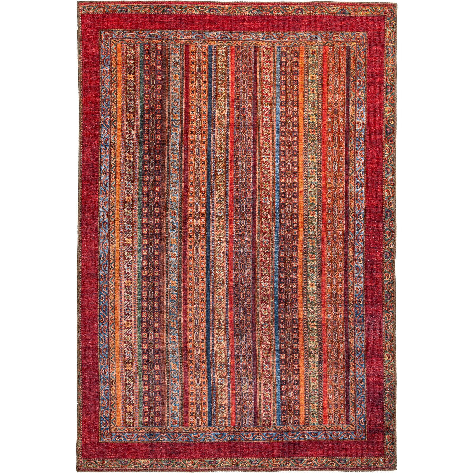 FAYE - Tapis kilim Polyester Rouge