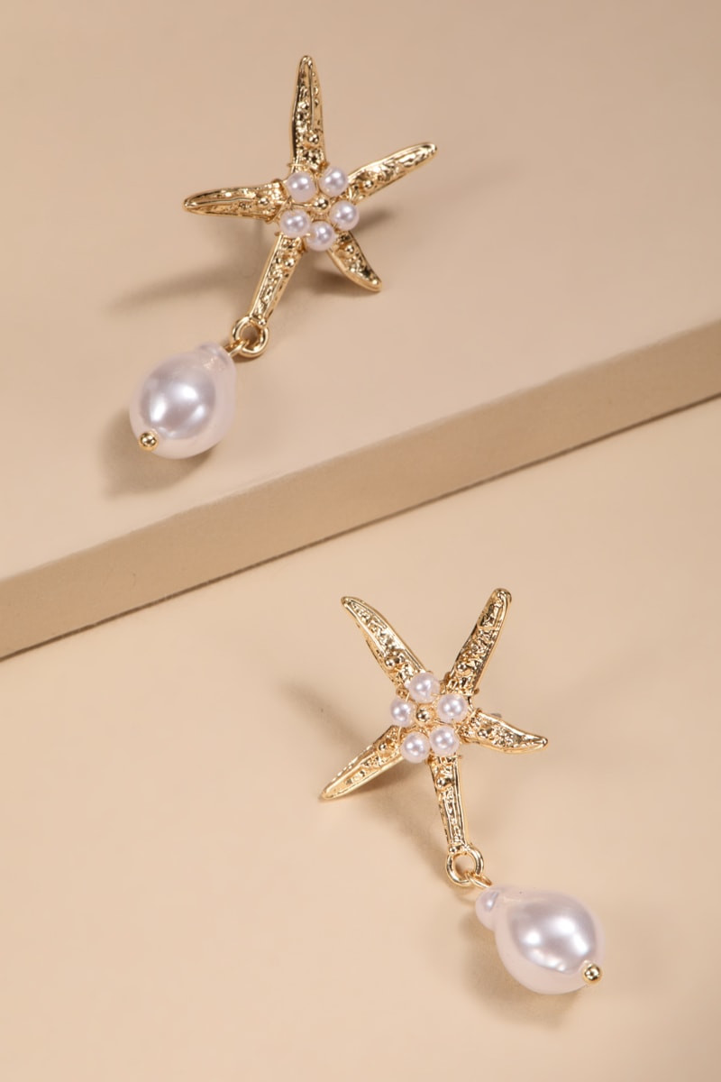 Stella Pearl Starfish Drop Earrings