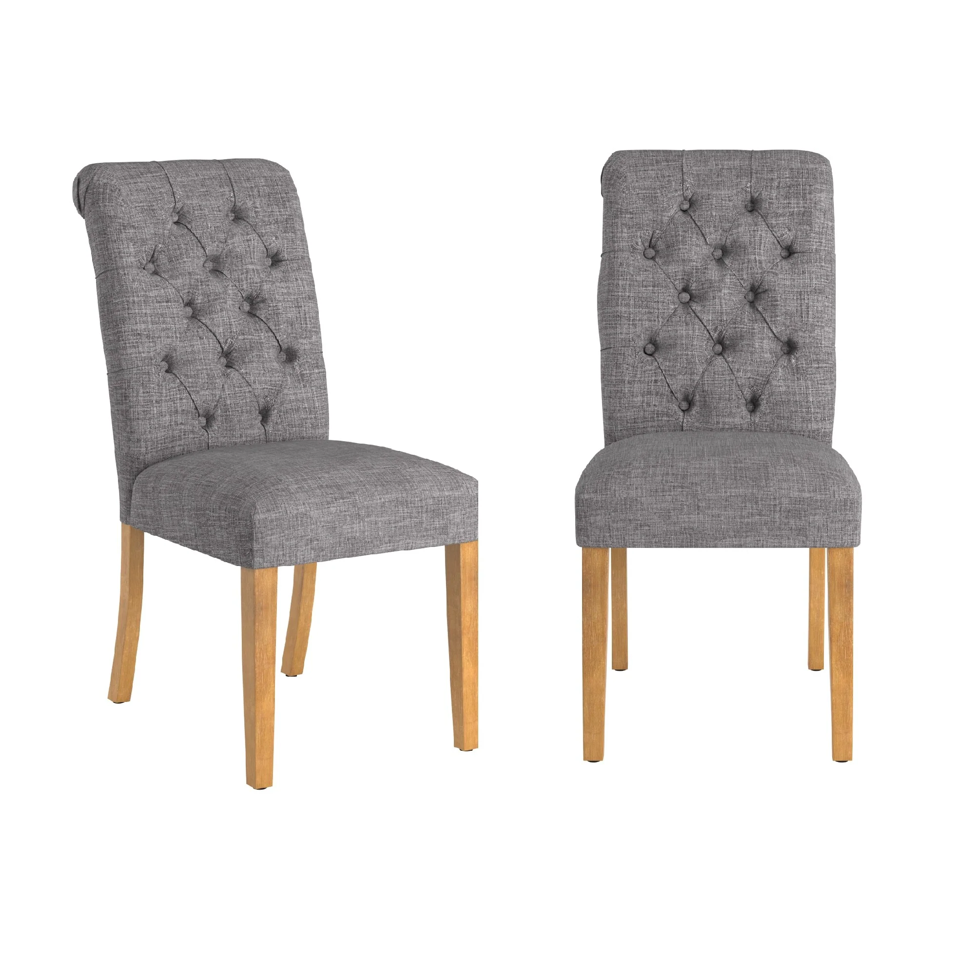Krakova Premium Tufted Rolled Back Parsons Chairs (Set of 2)