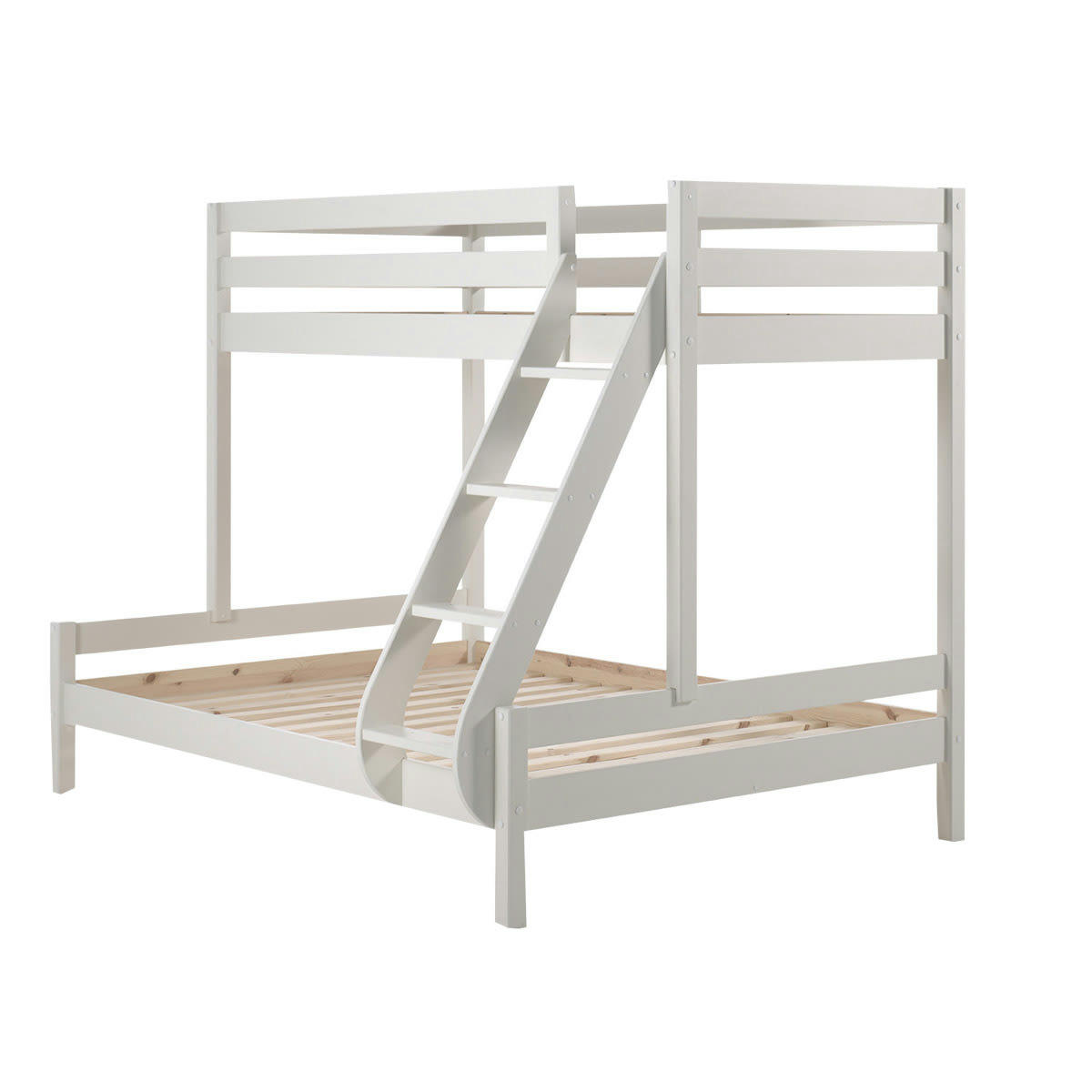 PINO - Lit superposé 90x200 140x200 sommier inclus blanc