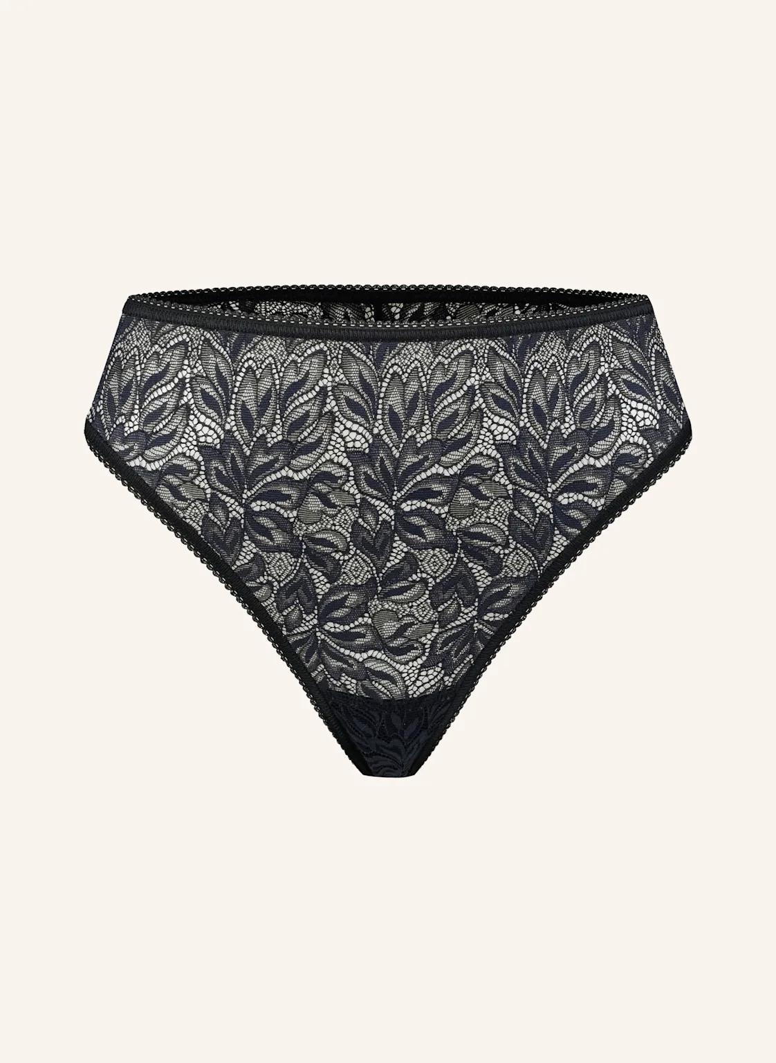 erlich textil Iconic Lace High Waist Brazil String aus Spitze - florales Motiv