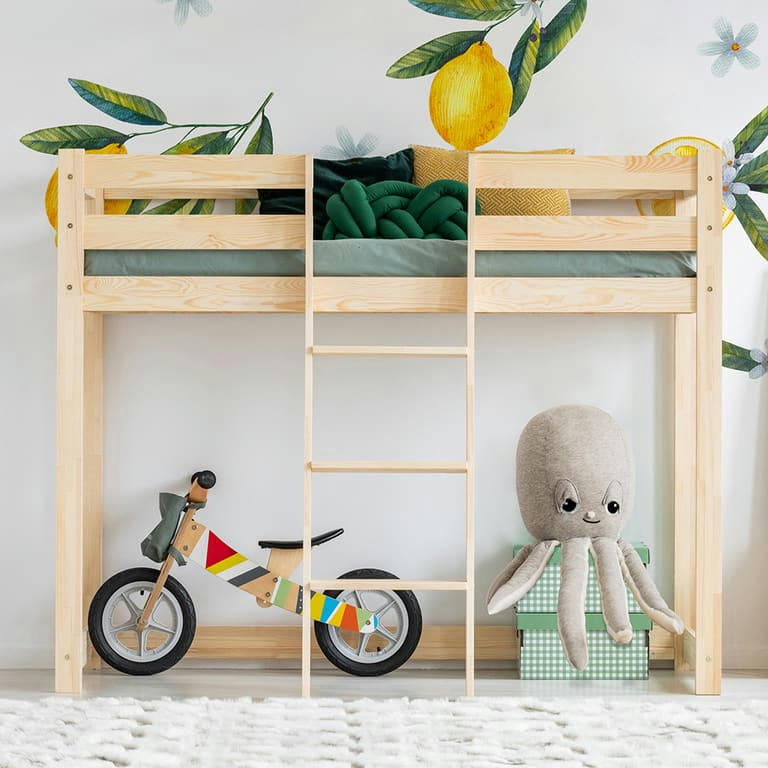 GEORGES - Lit mi-hauteur 70x140 sommier inclus naturel