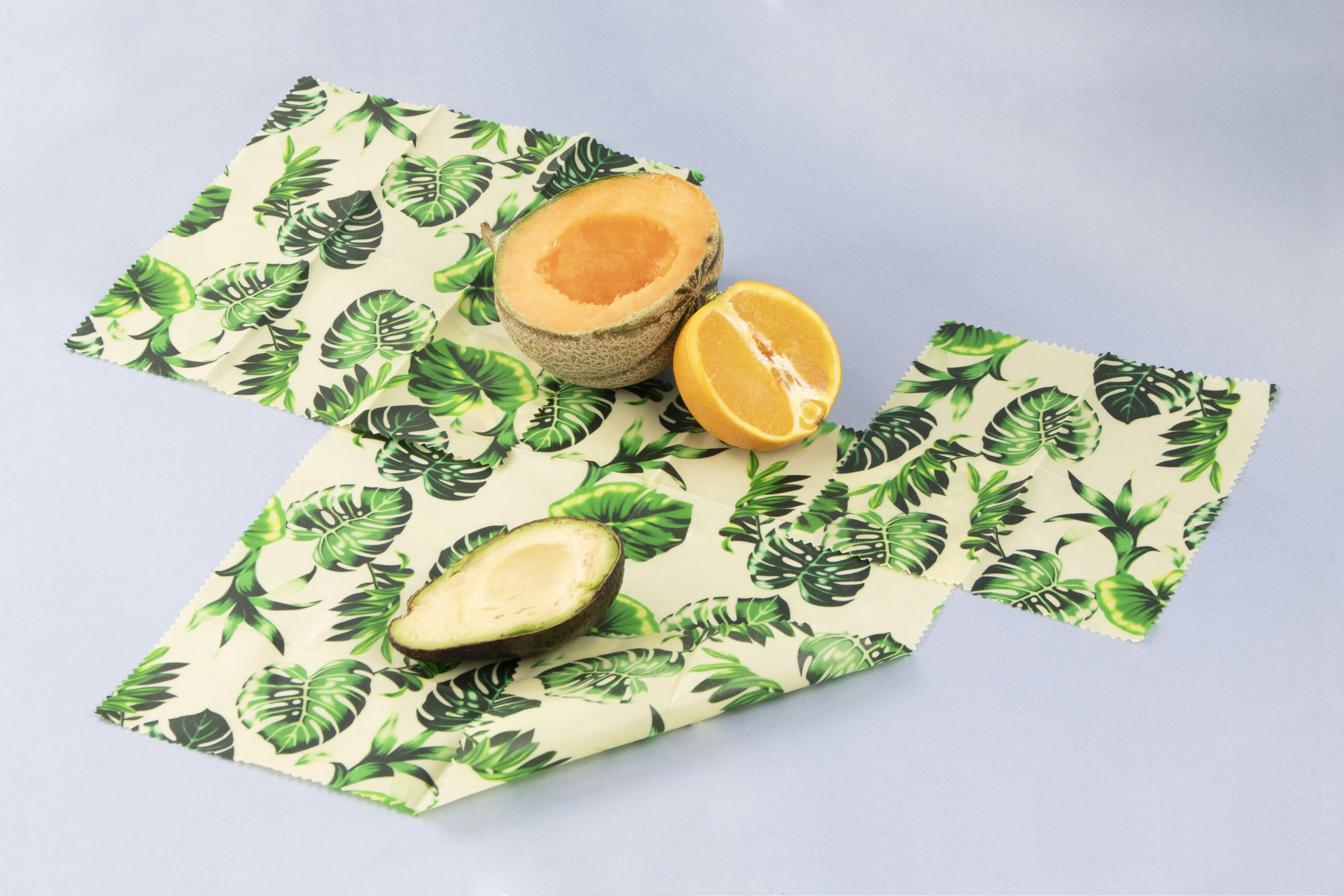 - Lot de 3 emballages beewraps motif feuilles