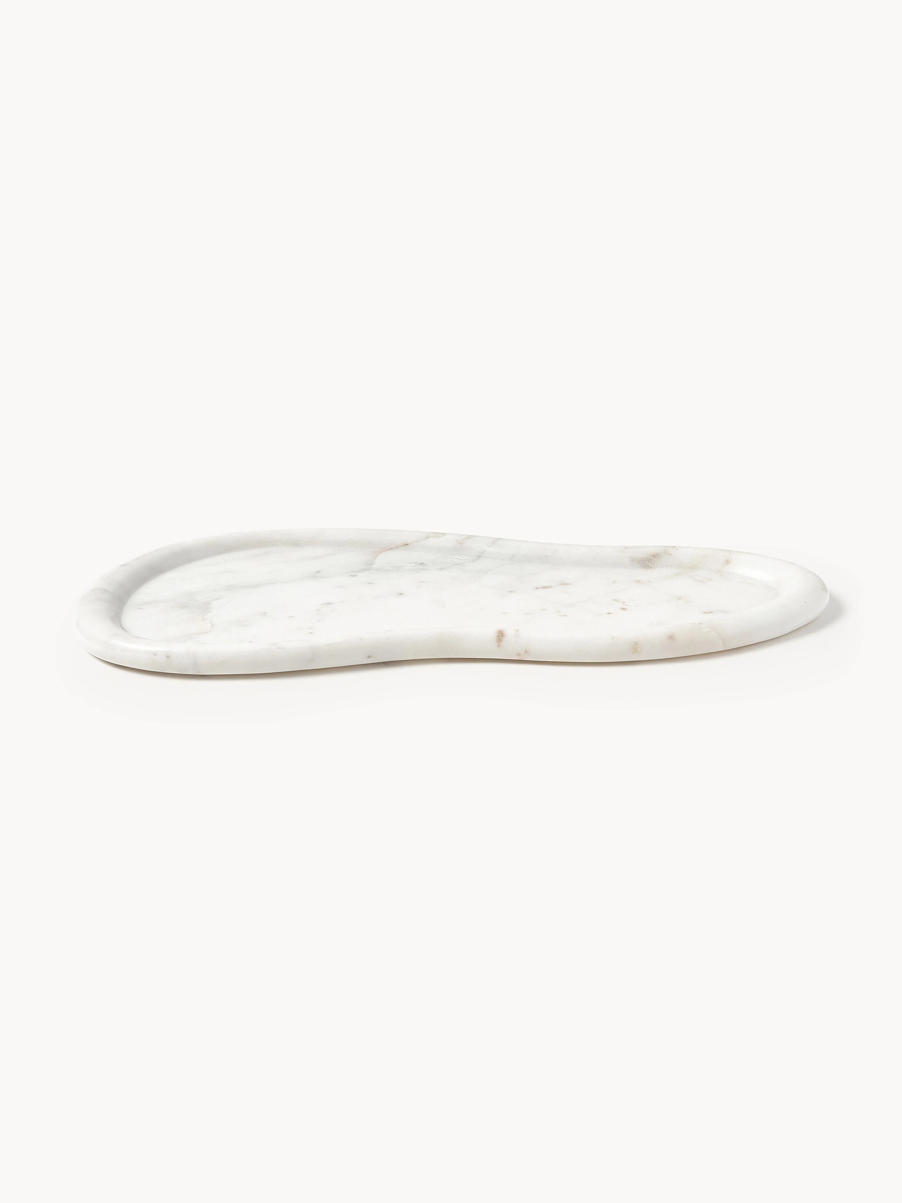 Deko-Tablett Meringue aus Marmor, B 45 cm