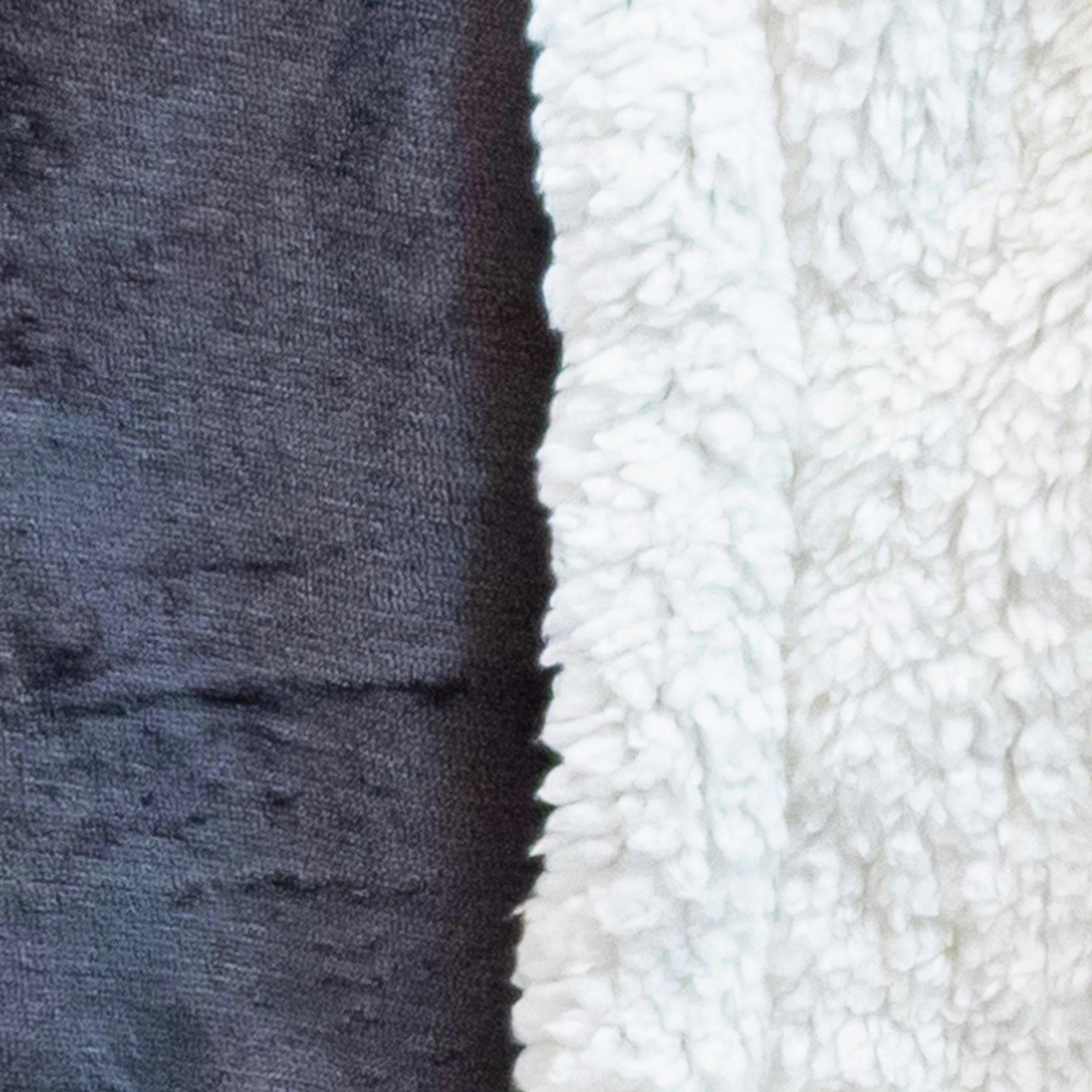 - Plaid en sherpa flanelle 480 gsm  200x240 gris anthracite