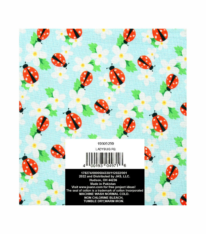Ladybug 1-Piece Cotton Fabric Quarter
