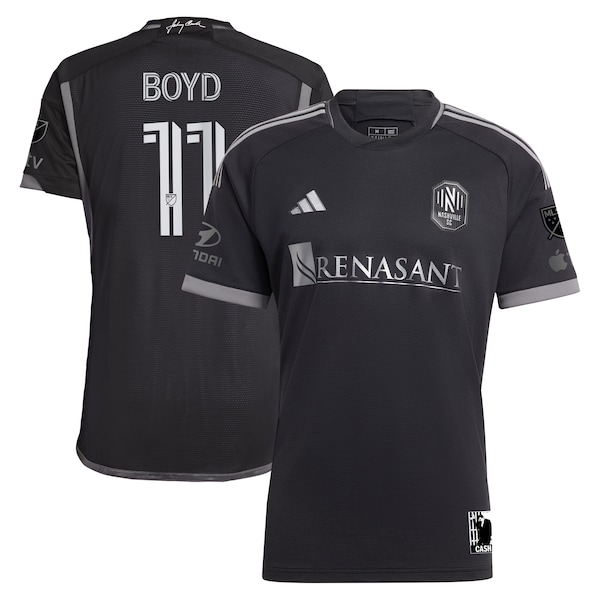 Tyler Boyd Nashville SC adidas 2024 Man In Black Kit Authentic Player Jersey - Black/Yellow