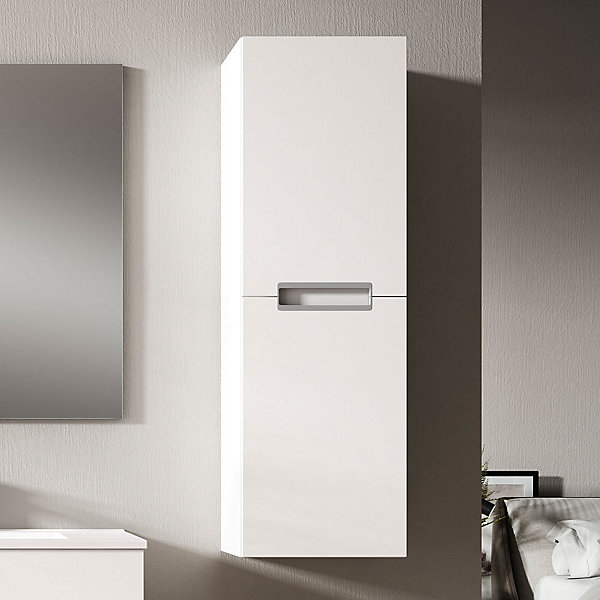 Meuble d'appoint de salle de bain VOLARE 35x27 cm finition BLANC brillant à suspendre Kibath