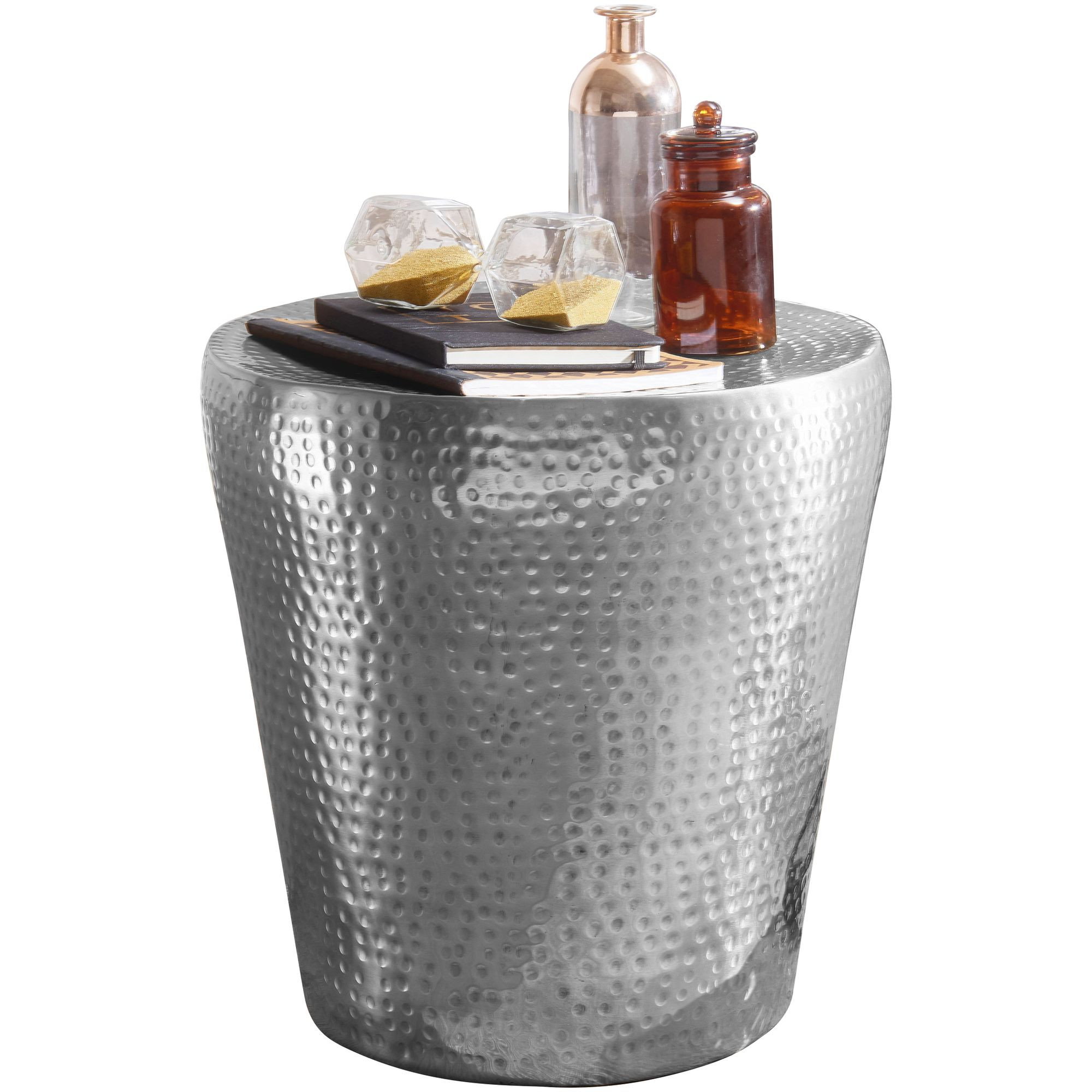 FineBuy Stolik boczny metal srebrny