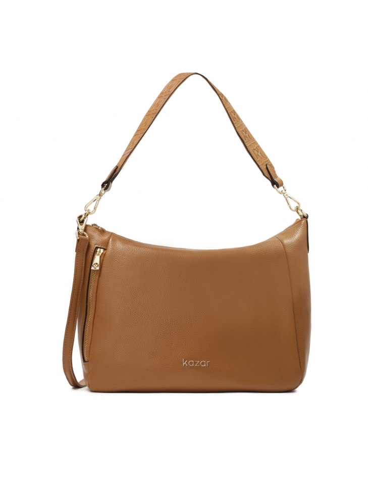 Light brown handbag with detachable strap