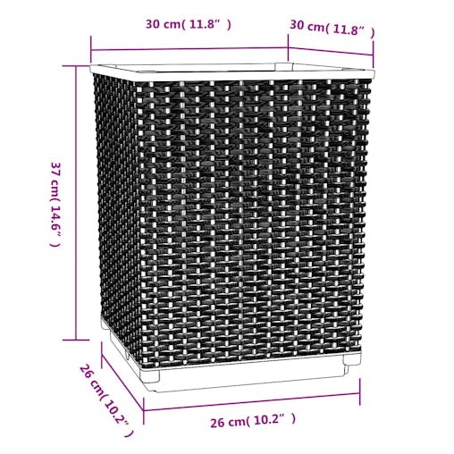 NNEVL Planters 2 pcs Black 30x30x37 cm Polypropylene