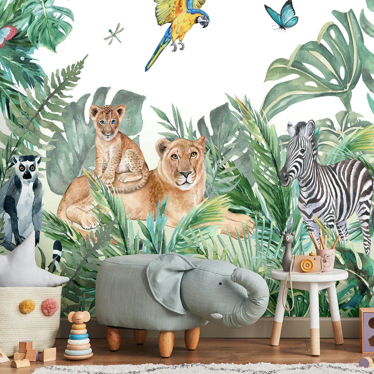 - Papier Peint animaux de la savane 250x240cm