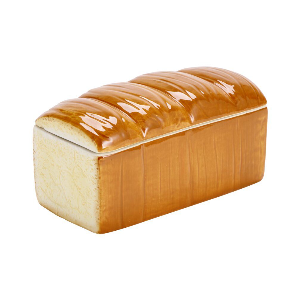 BoÎte céramique forme brioche marron 18,5x9,5xH9cm