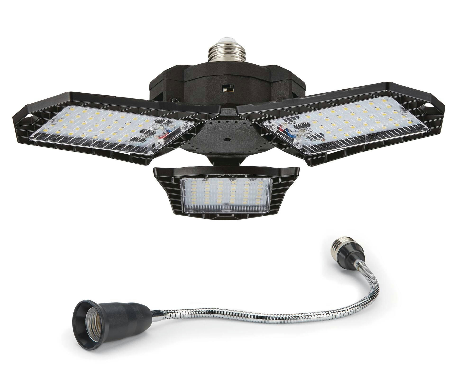 NOMA Non-Dimmable LED Motion Sensor Garage Light, E26 Goose Neck Extender Included, Daylight, 75W