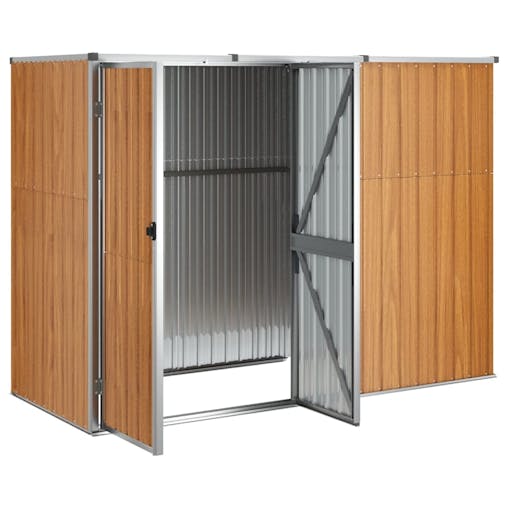 NNEVL Garden Tool Shed Brown 225x89x161 cm Galvanised Steel