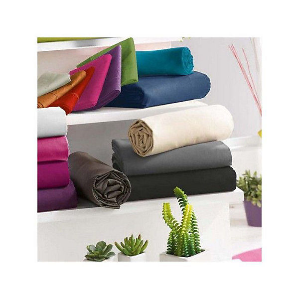 Drap housse 57 fils/cm² toutes dimensions - Noir - 90 x 190 cm