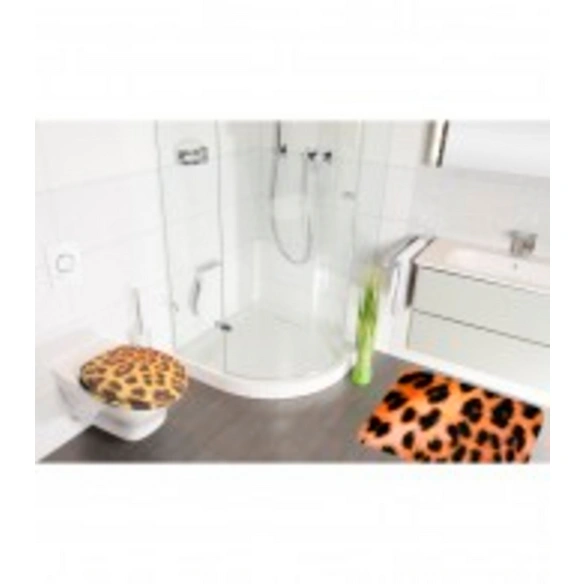 WC-Sitz, BxL: 37,7 x 47 cm, Leopardenfell