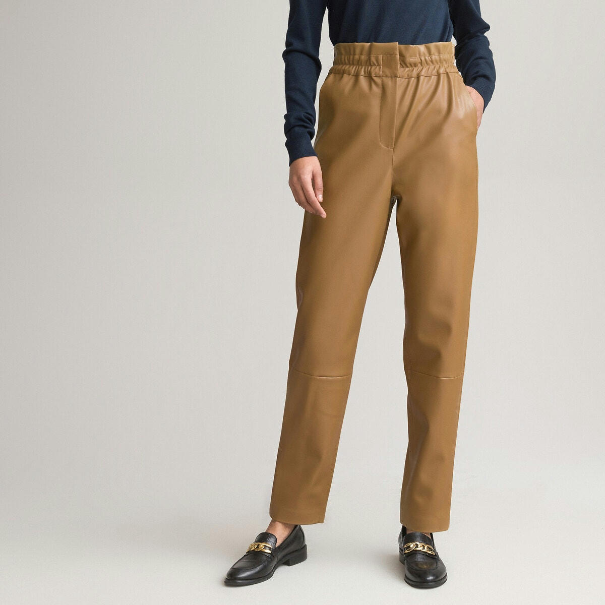 Pantalon cigarette en simili