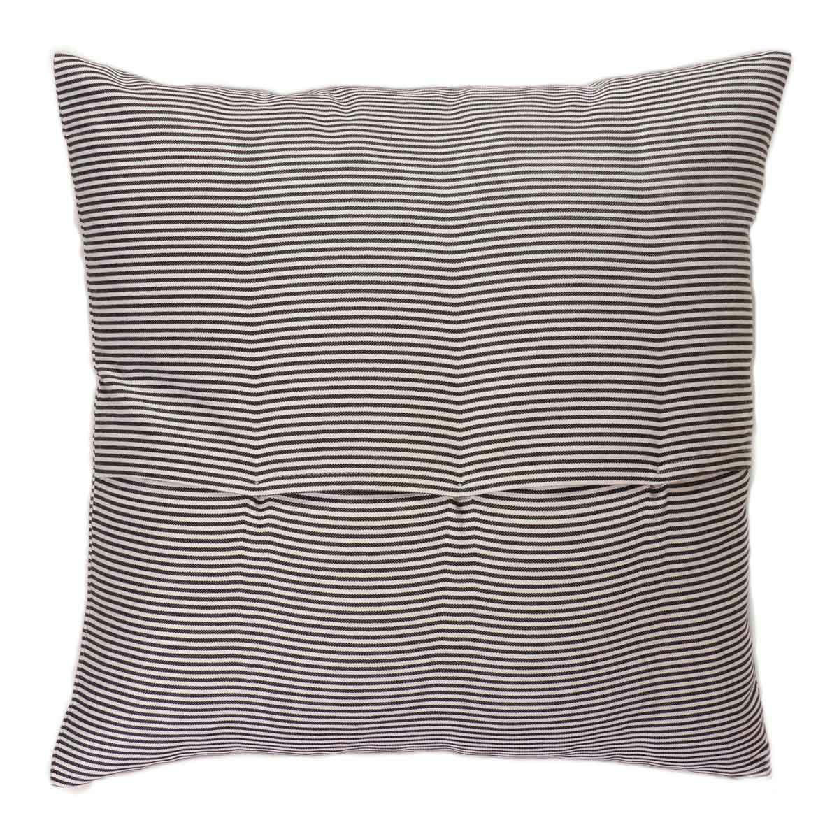 TANGER - Housse de coussin en coton à rayures noir et blanc 60 x 60