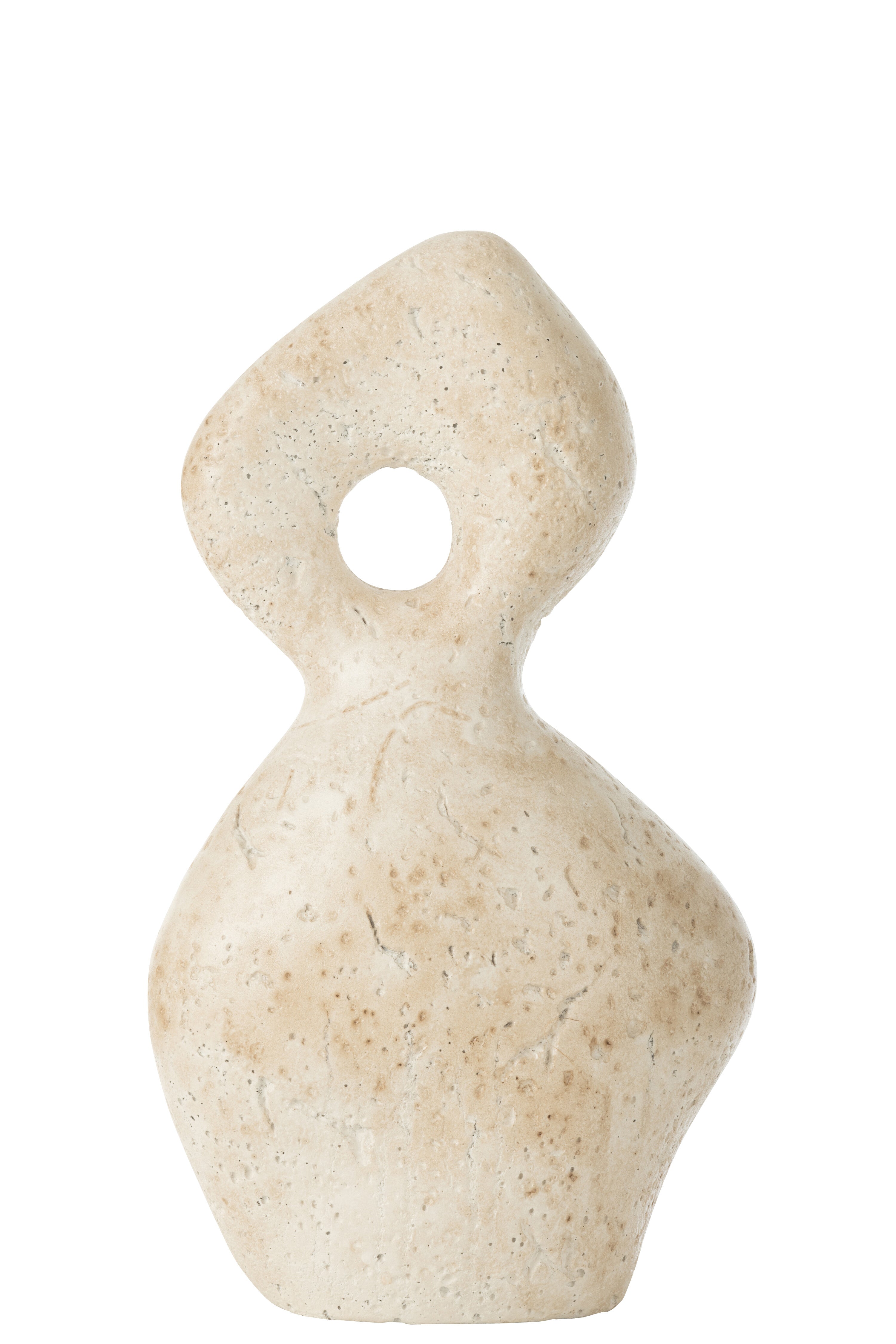 J-Line decoratie Abstract Olina - keramiek - creme - large
