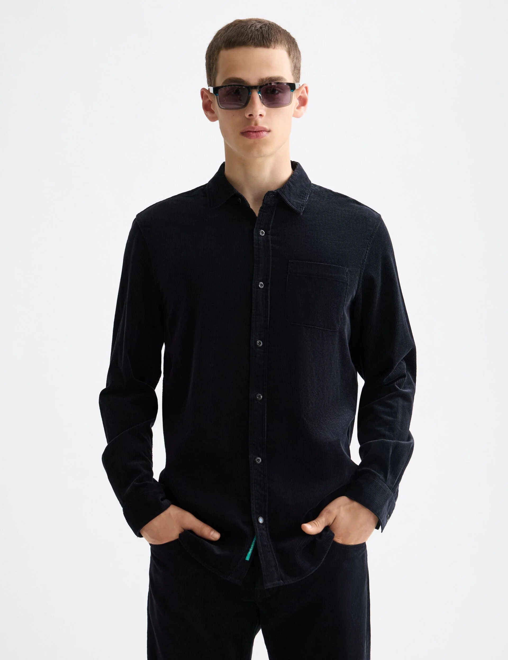 Regular-fit corduroy shirt