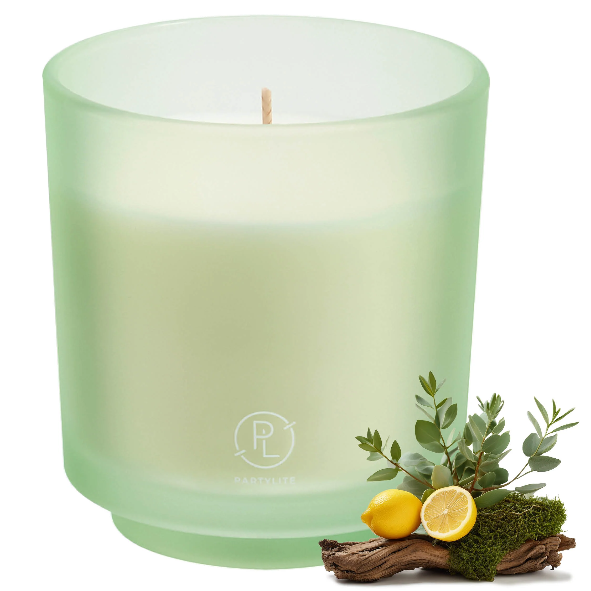Refillable by PartyLite Seagrass Eucalyptus Jar Candle