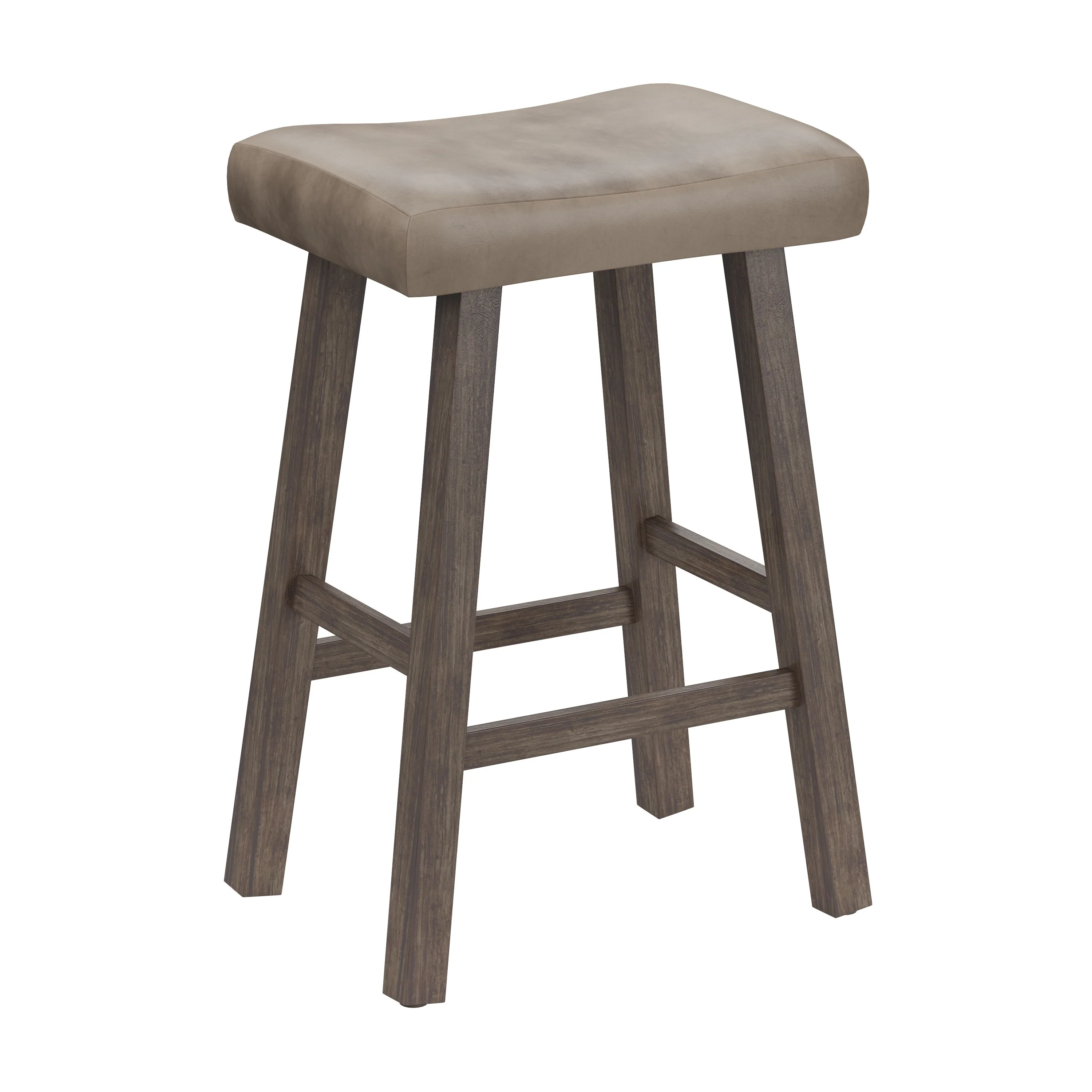 Hillsdale Furniture Saddle Wood Backless Counter Height Stool, Rustic Gray - 26H X 17.75W X 12.75D