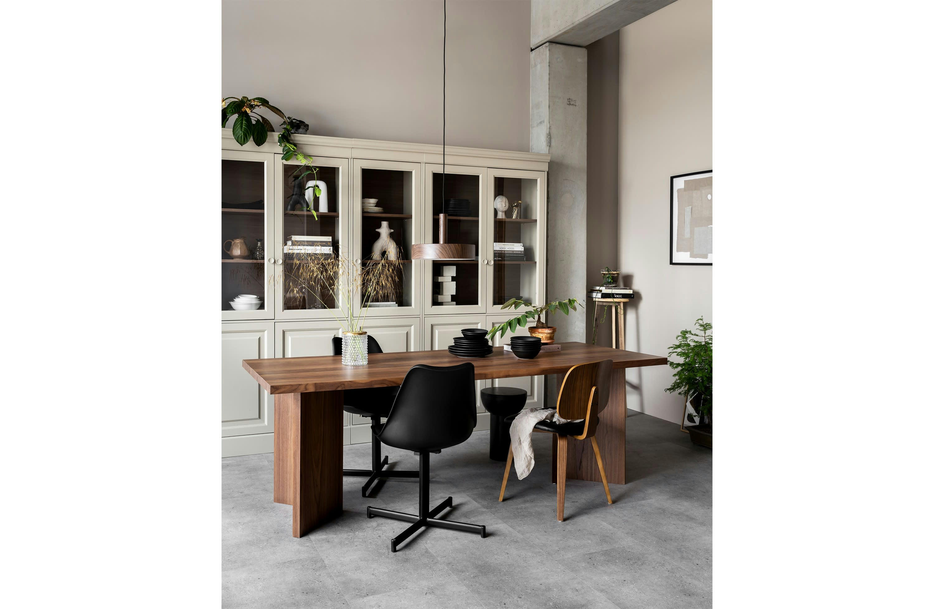 CHOW - Cabinet 2 portes en bois gris